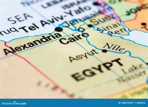 Cairo, Egypt on a map stock image. Image of cultural - 104676307