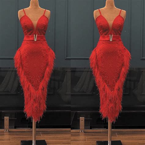 Feather Evening Dress Luxury Evening Dress Short Evening Dresses