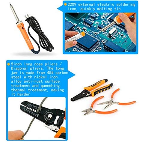 Network Tool Kit Set Of 17 Ethernet Cable Crimper Punch Down Tool RJ45