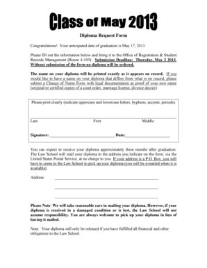 Fillable Online Law Cuny Diploma Request Form Spring Cuny School