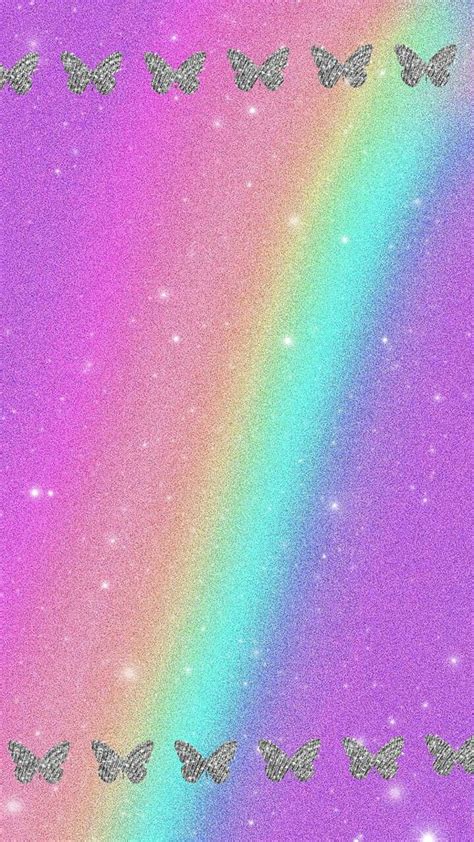 Glitter Butterfly Aesthetic Rainbow Sparkle Hd Phone Wallpaper Pxfuel