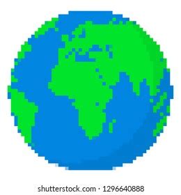 Pixel Art Design Earth Vector Illustration Stock Vector Royalty Free