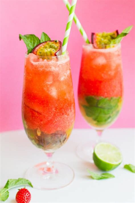 Passionfruit And Strawberry Mojitos Recipe The Perfect Summer Cocktail