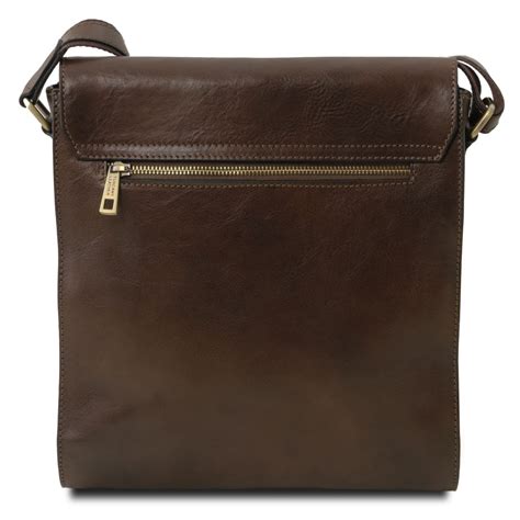 Mens Brown Leather Crossbody Bag