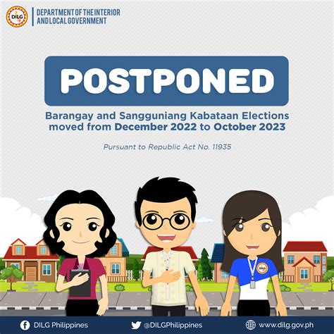 DILG Philippines on Twitter: "Barangay, SK elections postponed to last