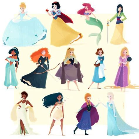 Cinderella Snow White Ariel Mulan Jasmin Merida Aurora Belle Rapunzel