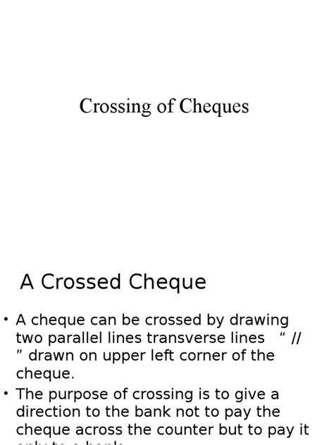 Crossing of Cheques | Cheque | Banking