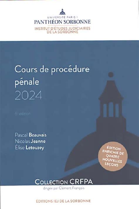 Cours De Proc Dure P Nale Pascal Beauvais Nicolas Jeanne