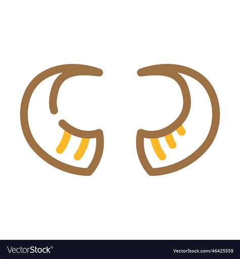 Bull horn animal color icon Royalty Free Vector Image