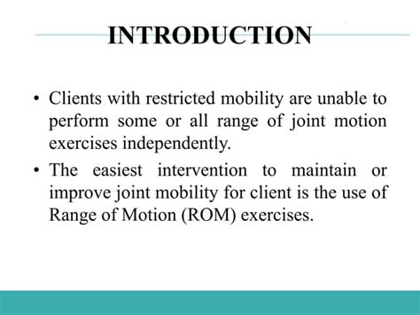 Range of motion exercises