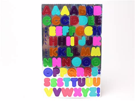 Vintage Sandylion Alphabet Letters Sticker Sheet 1990 Spell It Metallic Maxi Foil Rainbow