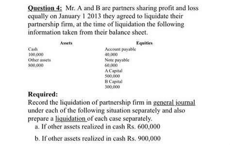 Solved Question Mr A And B Are Partners Sharing Profit Chegg