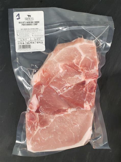 Heritage Duroc Pork Porterhouse Chop 1 Brown S Top Shelf Meats