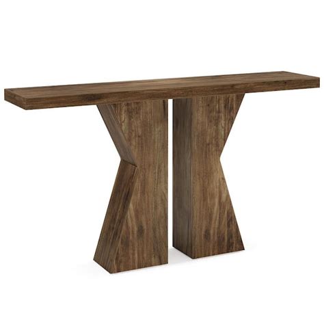 BYBLIGHT Turrella 55 12 In Brown Entryway Table Rectangle Wood Console