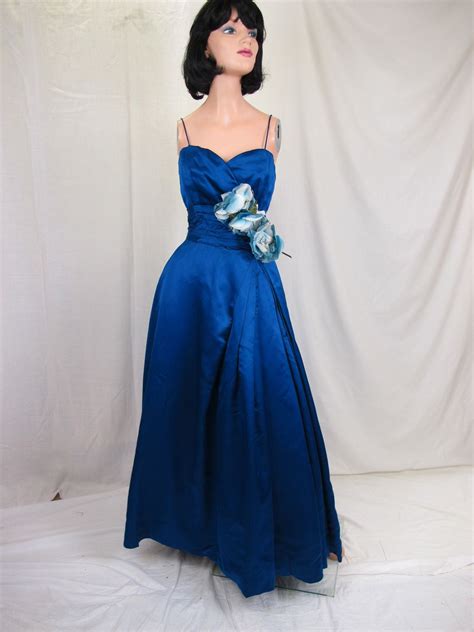 S Stunning Sapphire Blue Silk Bergdorf Goodman Ball Gown Ball