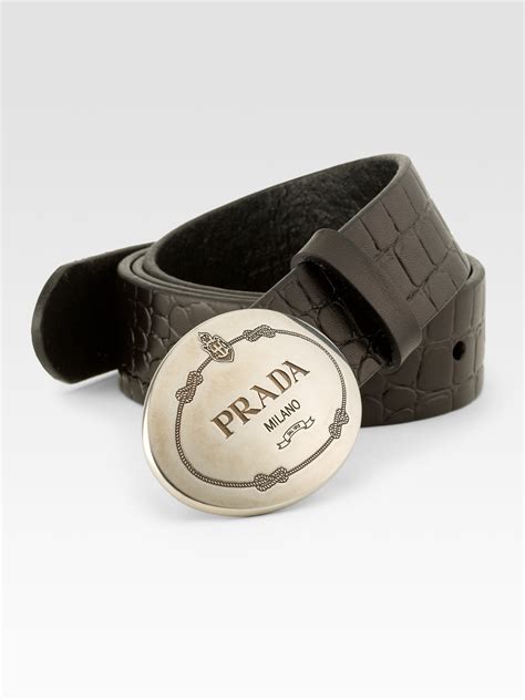 Lyst Prada Leather Cinture Belt In Black For Men