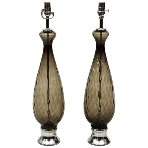 Pair Of Italian Venetian Murano Glass Table Lamps Circa 1960s For Sale At 1stdibs