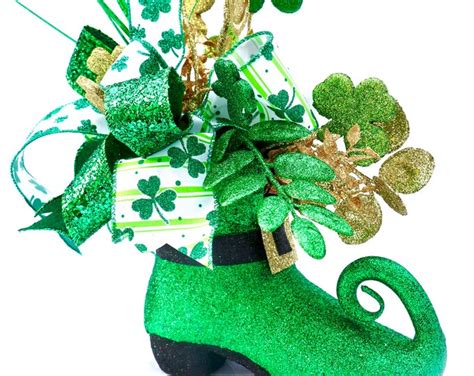 Prelit Leprechaun Hat Centerpiece Lighted Shamrock Decor 10 Led Shamrock String Lights Saint