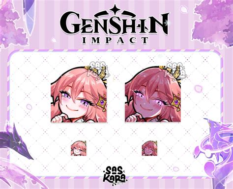 Yae Miko Smug Genshin Impact Twitch Discord Emotes Twitch Graphics