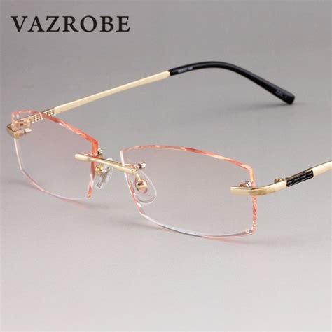 Vazrobe Rimless Glasses Men Trimming Eyeglasses Frames Man Prescription Spectacles Gradient Lens