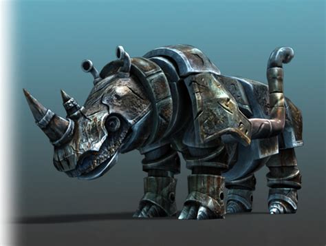 Steampunk Monster Rhinoceros Characters Unity Asset Store