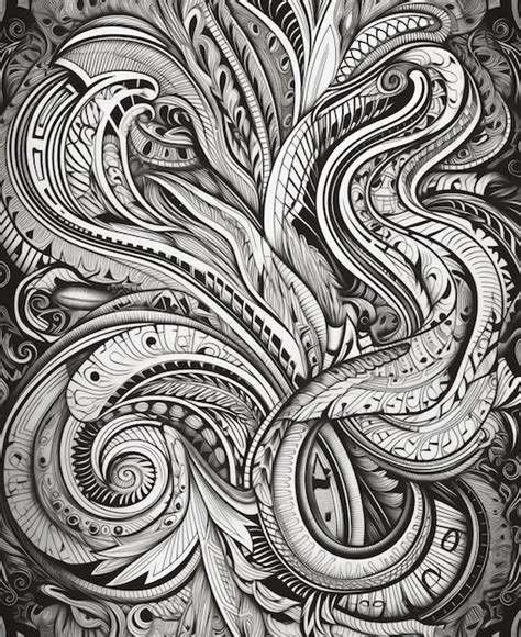 Premium Photo A Drawing Of A Swirly Design With Swirly Lines Generative Ai