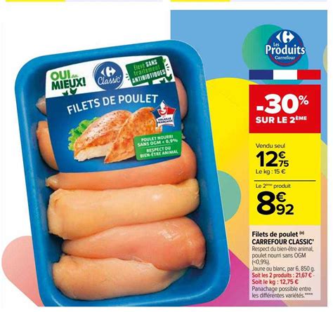 Promo Filets De Poulet Carrefour Classic Chez Carrefour Icatalogue Fr