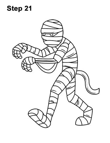 How To Draw A Cartoon Mummy Video And Step By Step Pictures