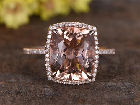 Valentines T 4 4ct Cushion Pink Morganite Engagement Ring 14k Rose