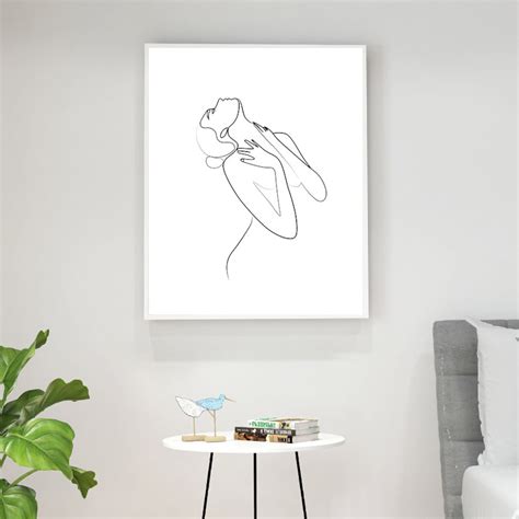 Female Body Art Minimalist Wall Art One Line Art Minimalist Etsy