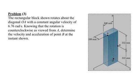 Solved Problem 3 The Rectangular Block Shown Rotates About Chegg