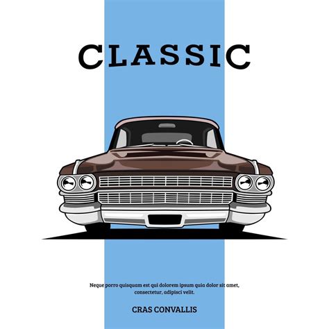 Classic Car Retro Vintage Illustration Design Vector Vector