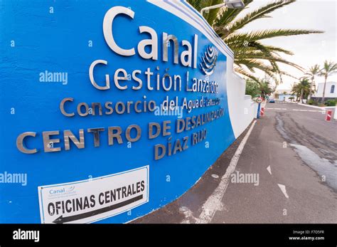 Canal Gestion Lanzarote The Main Water Treatment And Desalinisation Plant On The Island Stock