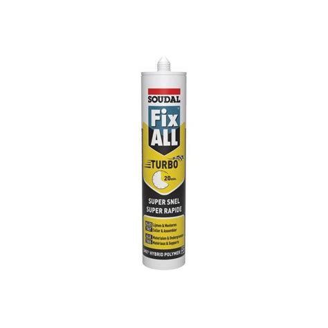 Mastic Colle Fix All Turbo Blanc Cartouche 290 Ml Soudal 121923 Comparer Les Prix De Mastic