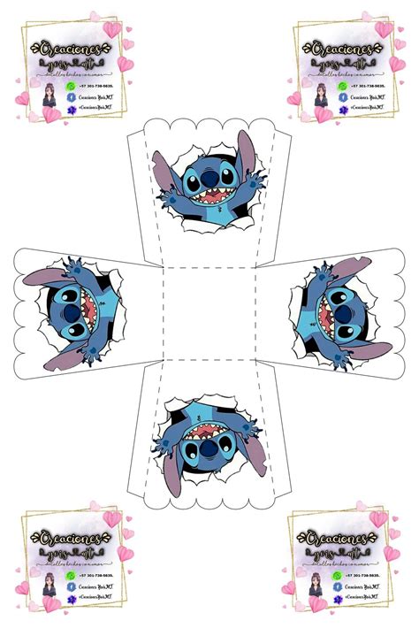 Molde Cajita Dulcera Stitch Manualidades Disney Decoracion Fiesta