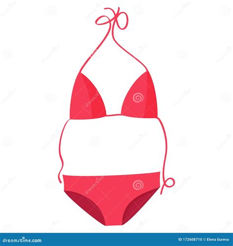 Illustration Rose De Vecteur De Maillot De Bain Bikini Maillot De Bain De Femmes De La Plage
