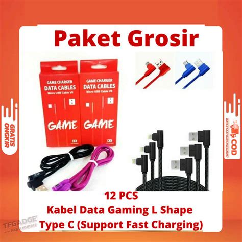 Kabel Data Gaming L Shape Type C Support Fast Charging Pack Kotak