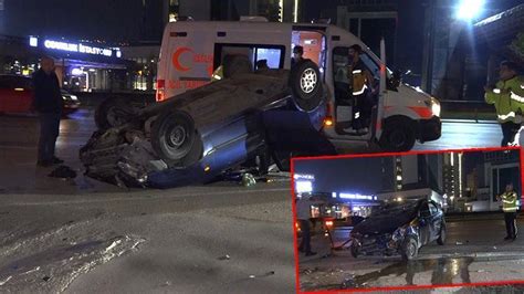 Bursa da 3 aracın karıştığı kazada takla atan otomobildeki anne ve 2