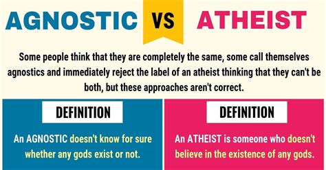 Agnostic Vs Atheist Understanding The Difference • 7esl