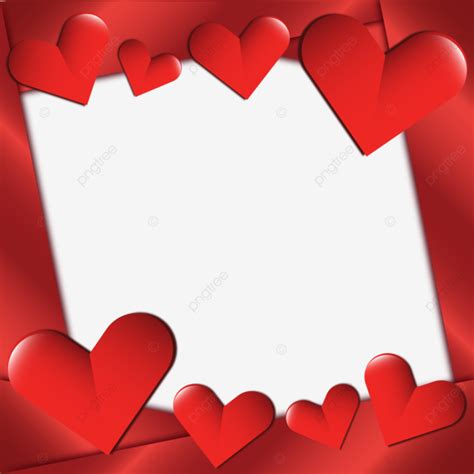 Red Hearts Frame Heart Valentine Love Png And Vector With