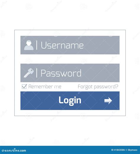 Simple Web Login Form Design in Modern Flat User Stock Vector