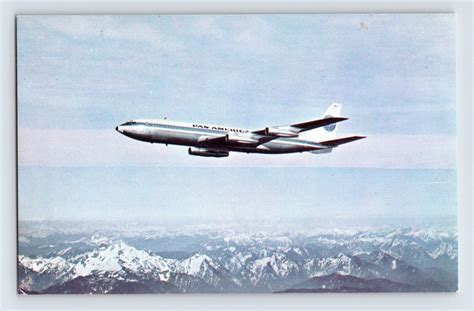 Postcard Pan American Airlines Pan Am Airplane Boeing 707 321b Jet