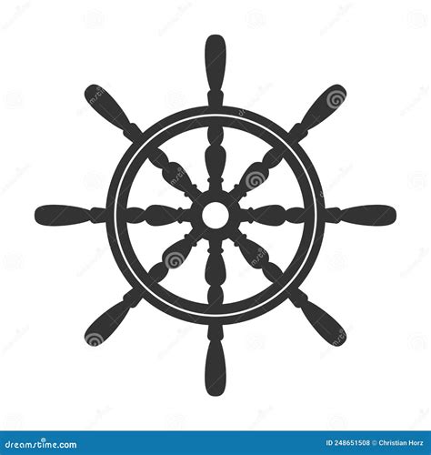 Ships Wheel Symbol Isolated On White Background Stock Vector