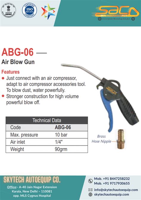 SKYTECH Plastic Air Blow Gun Nozzle Size 1 Mm 7 8 Cfm At Rs 600