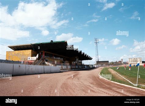 General view of Poole Town FC Football Ground, Poole Stadium, Wimborne ...