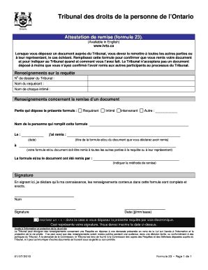 Fillable Online Attestation De Remise Formule 23 Fax Email Print