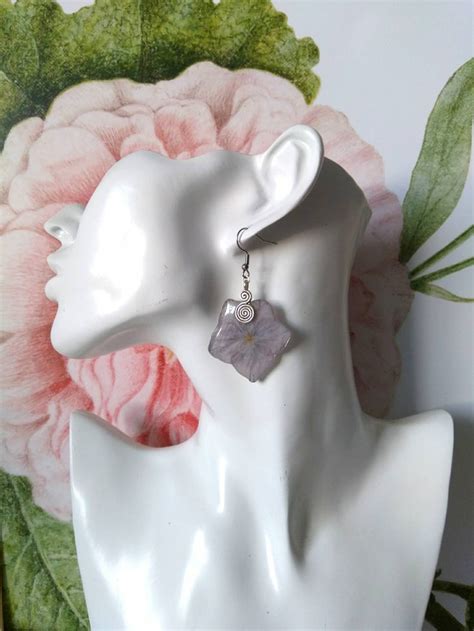 Real Hydrangea Earrings Hydrangea Jewelry Hydrangea Resin Etsy