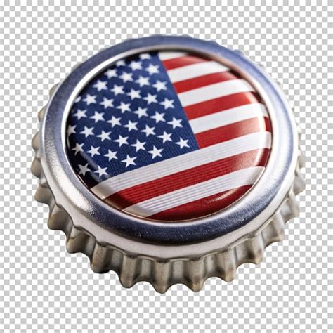 Premium Psd Metal Bottle Cap With Usa Flag