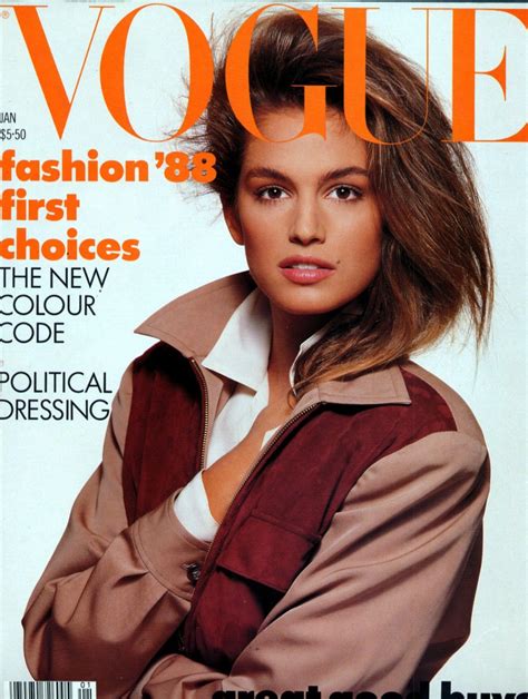 January 1988 Model Cindy Crawford Cindy Crawford Fashion Magazine