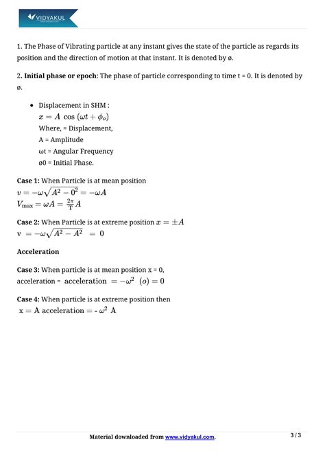 Class 11 Physics Chapter 14 Oscillations Notes Vidyakul